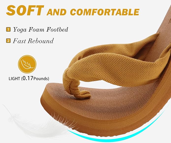 KuaiLu Flip Flops for Women with Arch Support Yoga Mat Comfortable Summer Beach Walking Thong Cushion Sandals Slip On Indoor Outdoor