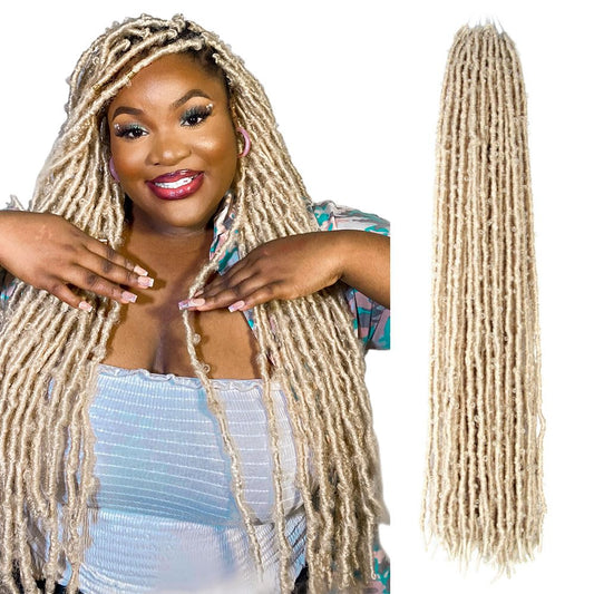 24 Inch Light Weight Butterfly Locs Crochet Hair 6 Packs Long Distressed Butterfly Faux Locs Crochet Hair, 613#