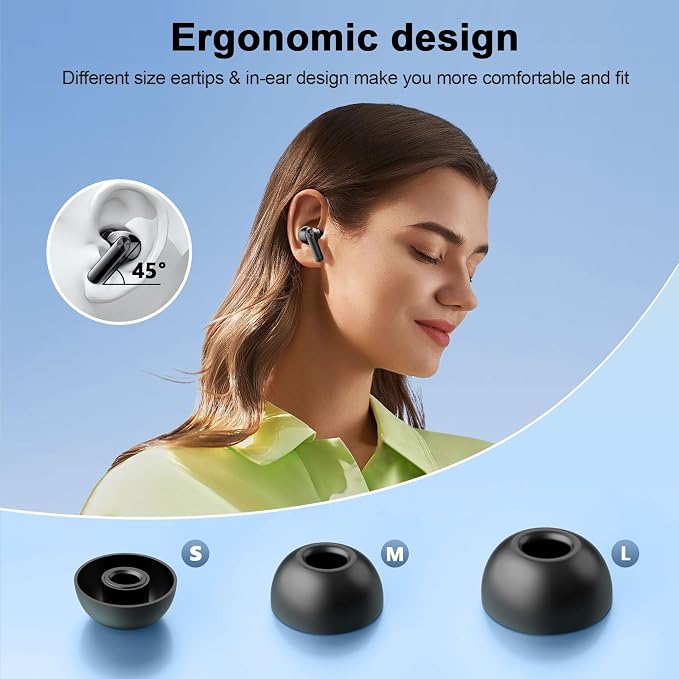 Wekily Wireless Earbuds, Bluetooth 5.3 Headphones LED Power Display, 2026 New Wireless Earphones, 4 ENC Noise Cancelling Mic, HiFi Stereo, 48H Playtime Mini Case IP7 Waterproof for Sport Walk