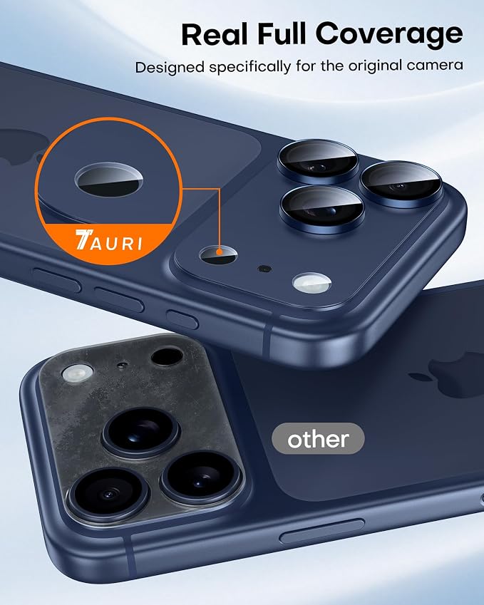 TAURI 2 Pack for iPhone 17 Pro Camera Lens Protector, Full Coverage