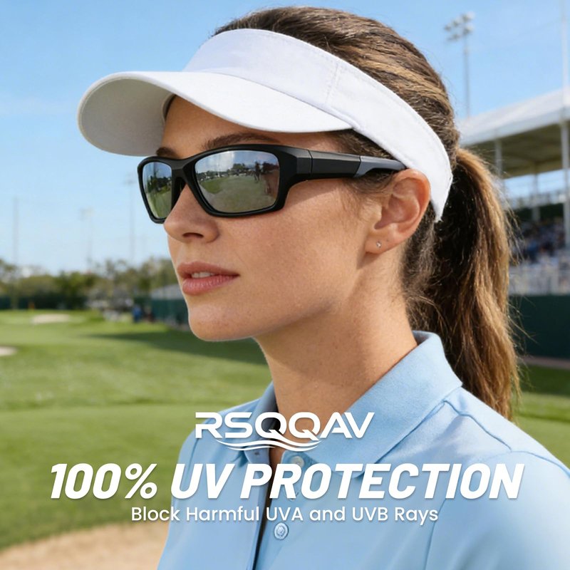 RSQQAV Polarized Sports Sunglasses for Men Women,Driving Fishing Cycling Mountain Bike Sunglasses UV400 Protection