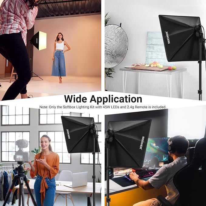 NEEWER 24"x24" 450W Equivalent Softbox Lighting Kit