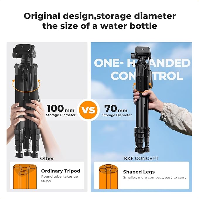 K&F CONCEPT Camera Tripod, Cellphone Clip