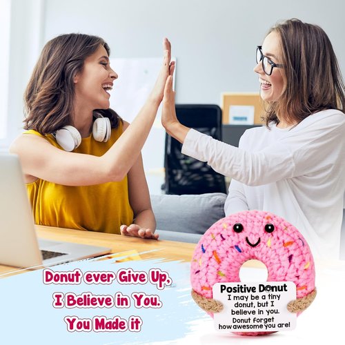 Graduation Inspirational Gifts | Positive Motivational Support Crochet Donut - Perfect for Women, Teachers & Graduates