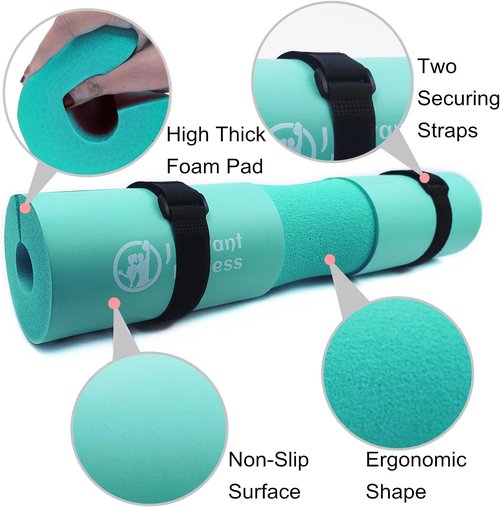 J Bryant Barbell Pad Set - Thick Cushion for Hip Thrusts & Squats | Includes 2 Ankle Straps & Carry Bag
