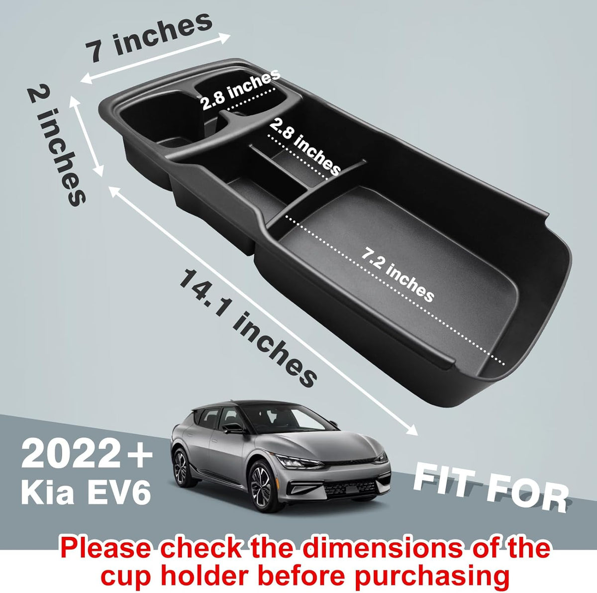 BestEvMod Lower Console Organizer for 2022-2026 Kia EV6 Accessories (V2)