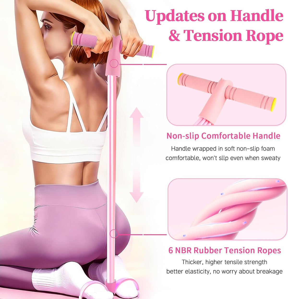 Upgrade Pedal Resistance Bands by [Brand Name] - 6-Tube Manual Tension Training | Natural Rubber for Full-Body Workouts