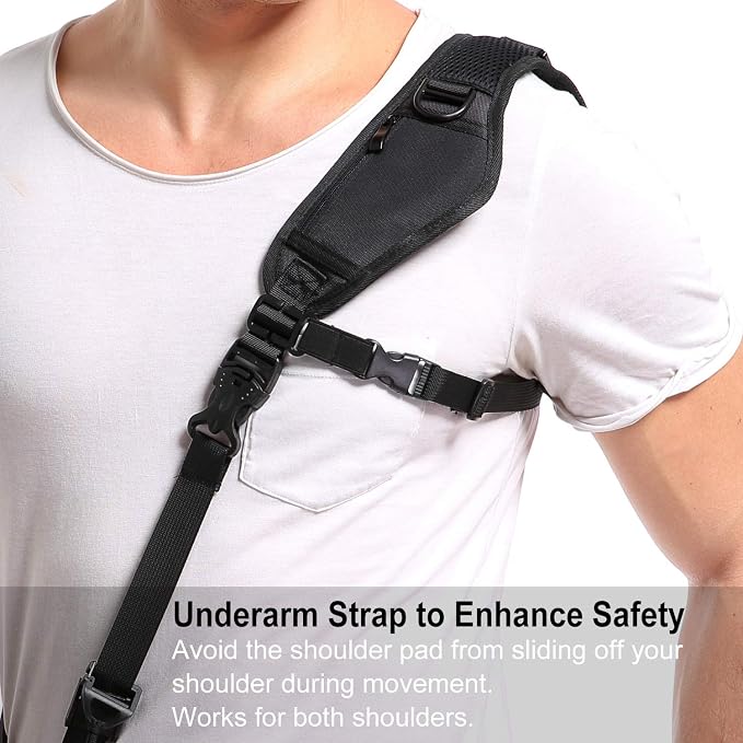 Waka Camera Neck Strap with Quick Release, Safety Tether and Underarm Strap