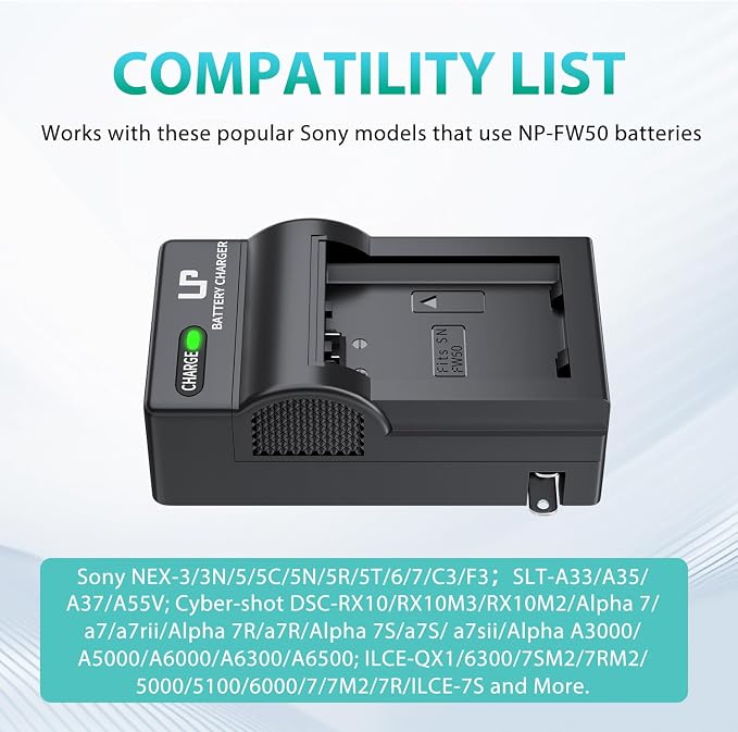 NP-FW50 Battery Charger, LP Charger Compatible