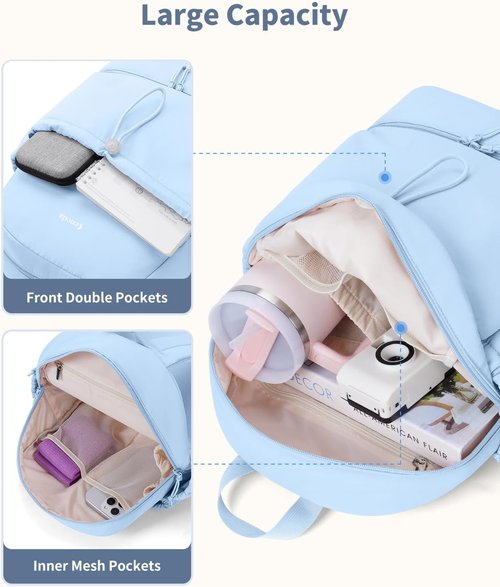 Ceneda Gym Backpack for Women - Stylish Bag with Shoe Compartment, Wet Pocket & Cup Holder