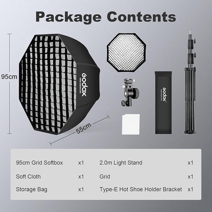 Godox 37.5"/95cm Octagon Umbrella Soft Box Kit
