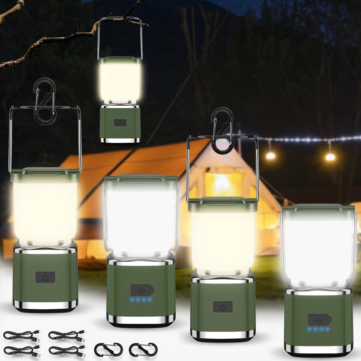Skiennix LED Camping Lantern - High Lumens Rechargeable Light with 4 Modes | Waterproof Mini Flashlight for Emergencies & Hiking