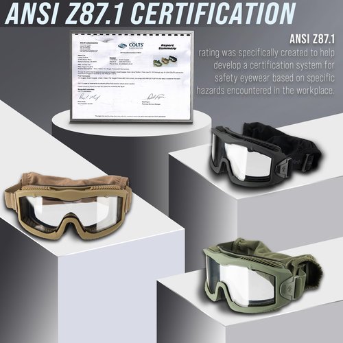 Lancer Tactical AERO Airsoft Tactical Safety Goggles -3mm Dual Pane Lens, Anti-Fog Glasses for Hunting and Cycling-One Len (OD Green/Clear)