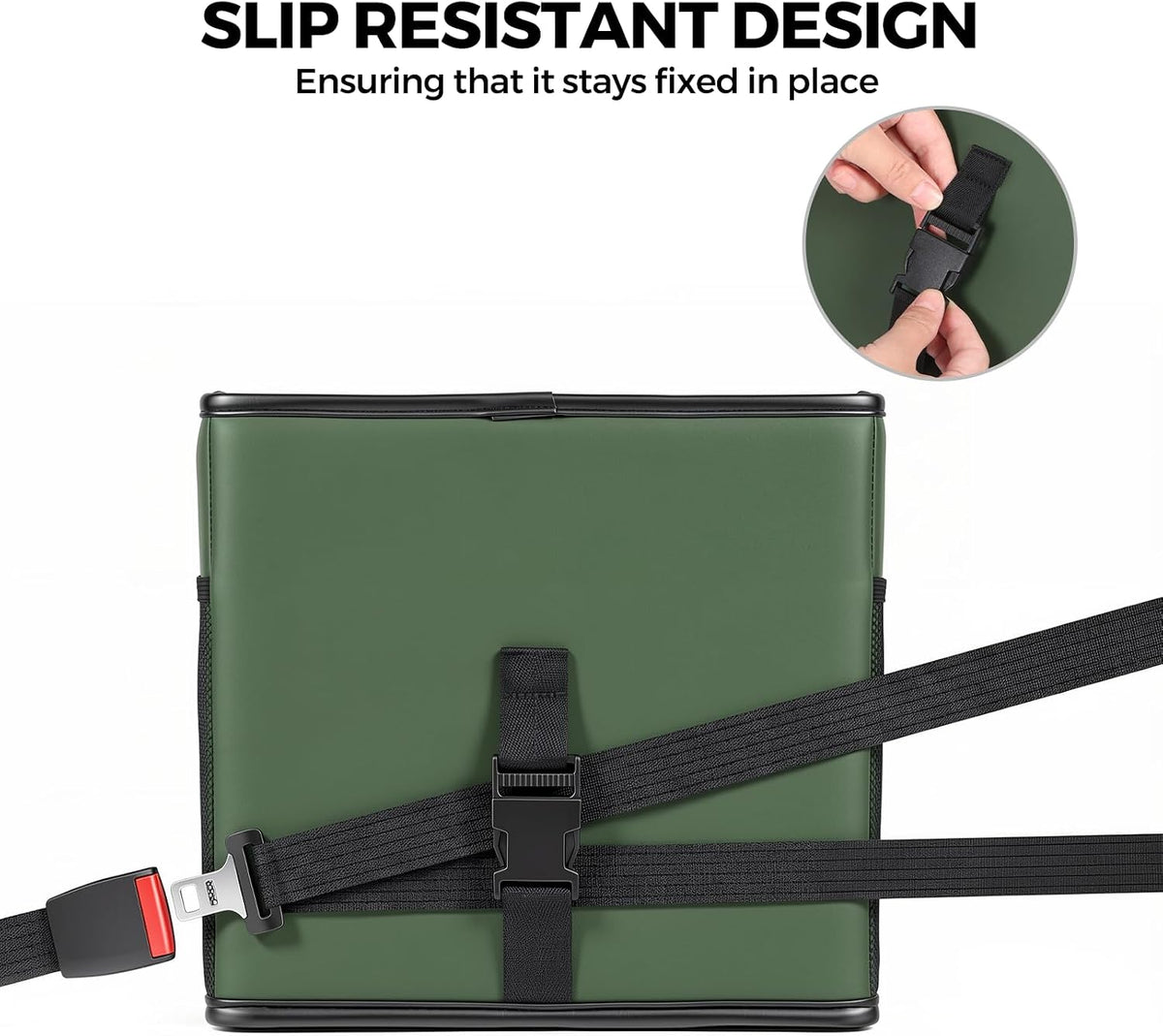 WHHMK Sturdy Leather Car Storage Support Up to 33 LB of Weight, Green