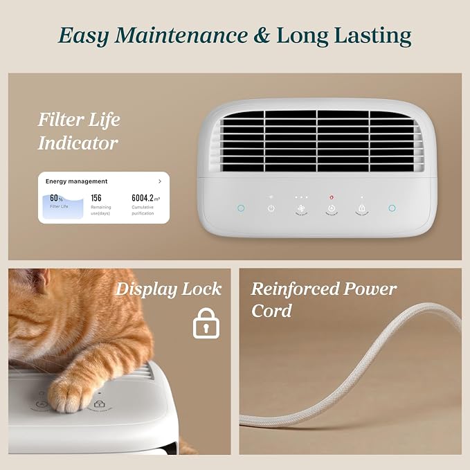 LEVOIT Smart Air Purifier for Home Pets Large Room Vital Pet White | Washable Pre-filter, Dual Sensors for Floating Pet Hair & Allergens, High-Carbon Filter for Dander & Odor, Smart APP Control