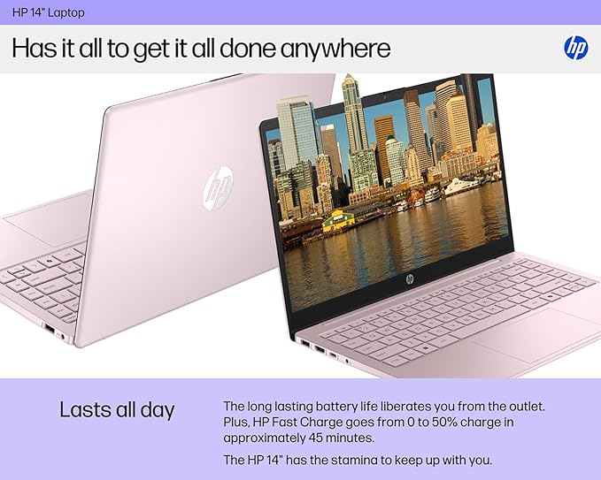 HP Laptop for Everyday Use, 2026 Edition, 16GB RAM 512GB SSD | Copilot AI, 1 Year Microsoft 365, Intel 4-Core CPU, WiFi 6, Windows 11, Long Battery Life