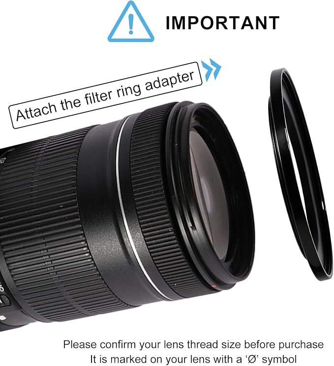 Camkix 77-82mm Step-Up Filter Ring Adapter, 77mm to 82mm