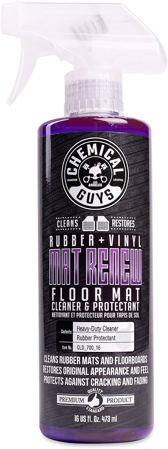 Chemical Guys Rubber and Vinyl Floor Mat Cleaner and Protectant, 32 oz | For cars, trucks, SUVs, and RVs, dry-touch cleaner protectant for rubber and vinyl mats, dissolves and releases dirt and oil