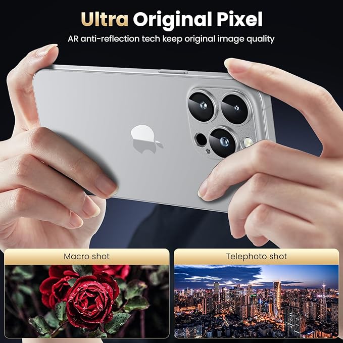 WSKEN for iPhone 16 Pro/iPhone 16 Pro Max Camera Lens Protector, Metal Aluminum
