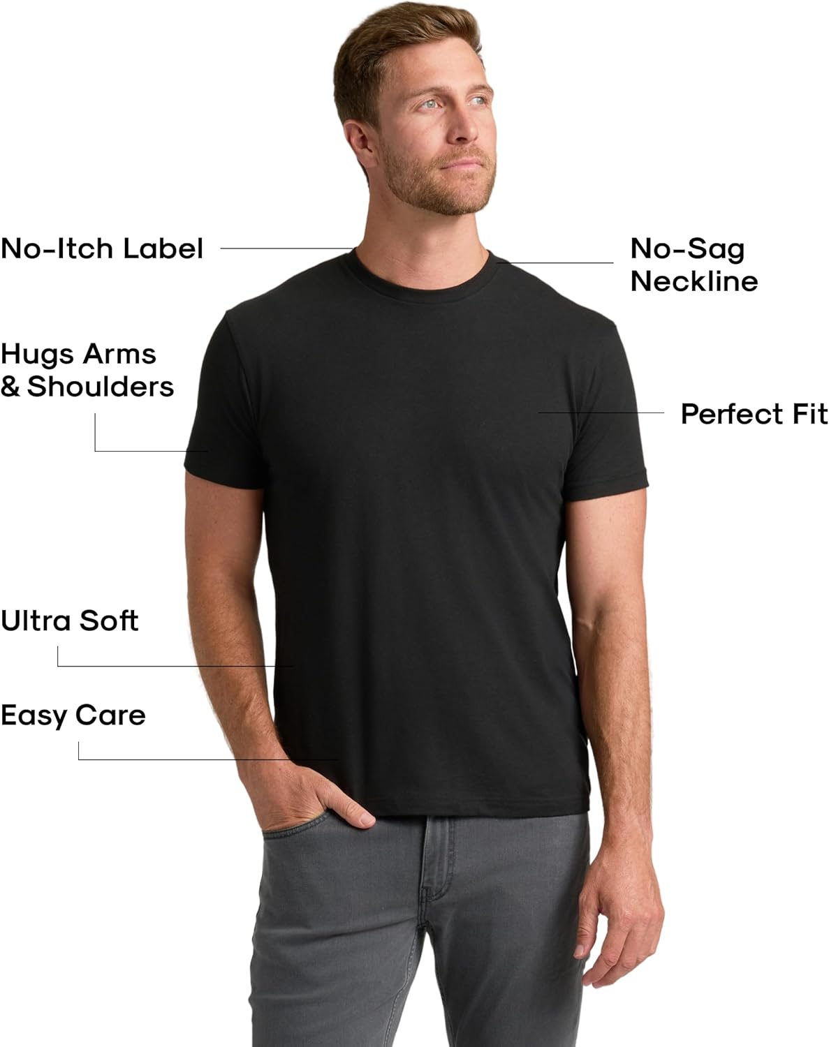 True Classic Men's T-Shirts - Short Sleeve Crew Neck Cotton Blend Tees for Comfort & Style