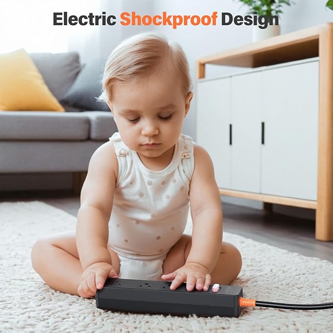 Outdoor Power Strip Weatherproof, IPX6 Waterproof Surge Protector with 4 Wide Outlets, 1625W/13A Overload Protection Switch, 10FT Extension Cord, Wall Mountable for Indoor Outdoor, UL FCC Listed