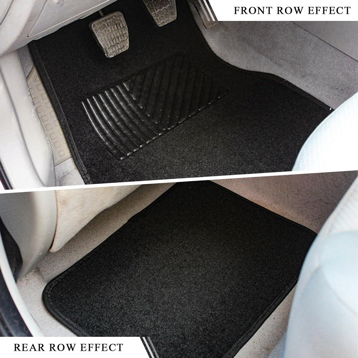 4PCS Car Floor Mats, Anti-Slip Waterproof Car Carpets with Safety Heel Pad, Heavy Duty Floor Mat for All Weather Protection, Universal Trim to Fit for Sedans Trucks SUVs (Gray)