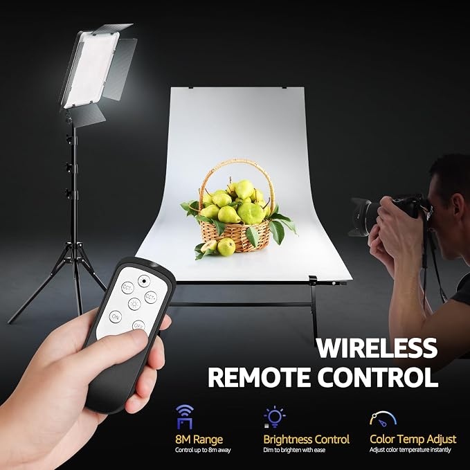 NiceVeedi 36W Photography Lighting, Bi-Color Studio Light, CRI 95+, Dimmable AC