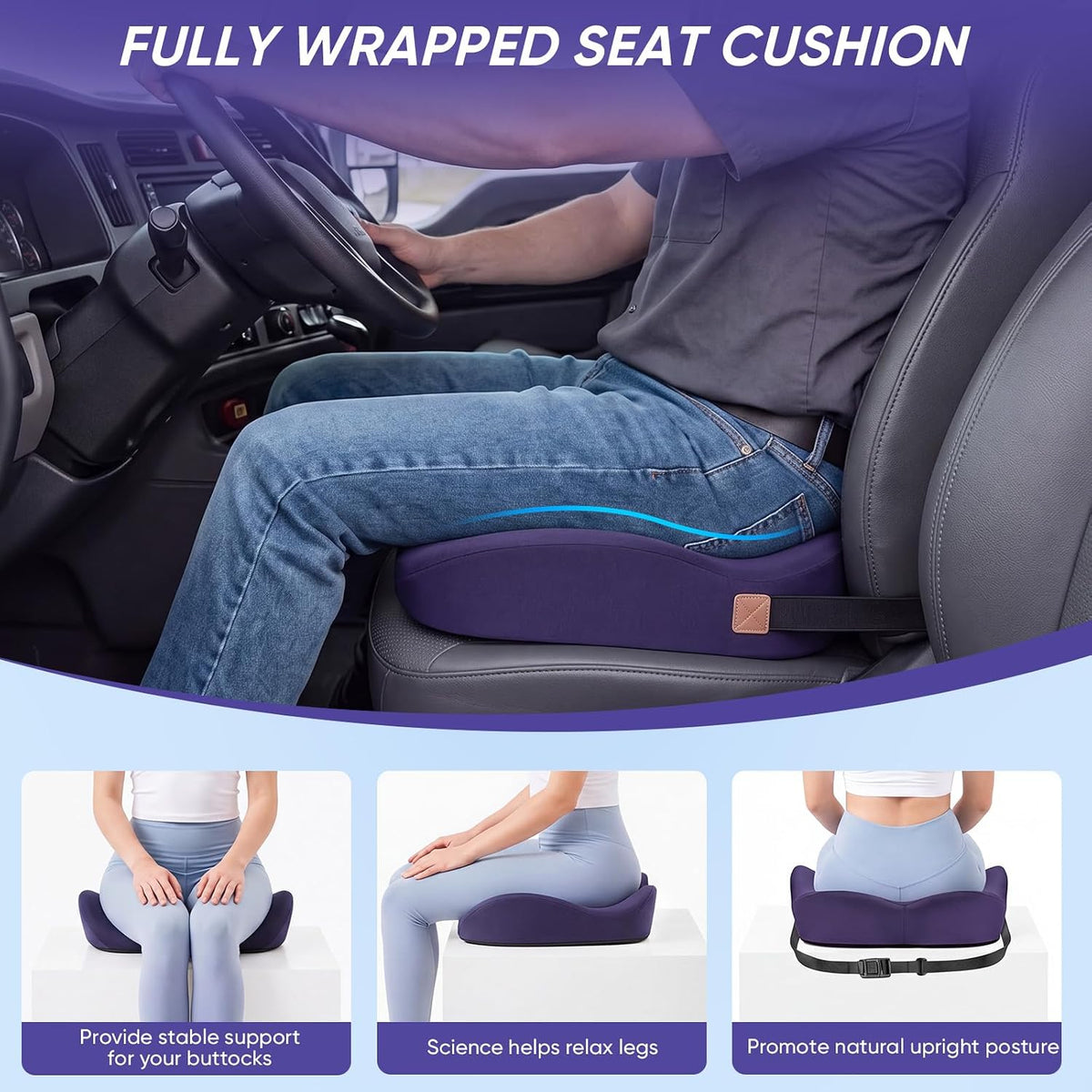 Car Seat Cushion, Comfortable Driving Support Pad