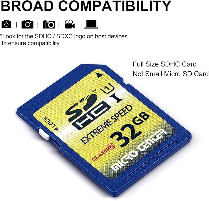 INLAND 32GB Class 10 SDHC Flash Memory Card Standard Full Size SD Card USH-I U1