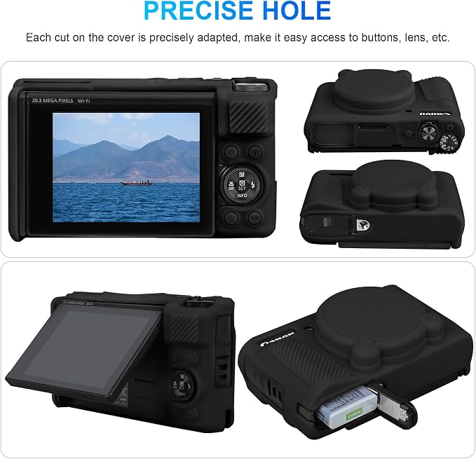 Canboc Case for Canon PowerShot SX740/SX730, Hard Carrying Case + Soft Silicone