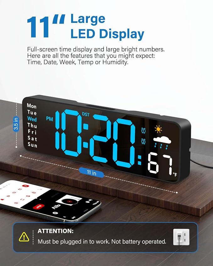 Digital Wall Clock, Digital Clock Large Display