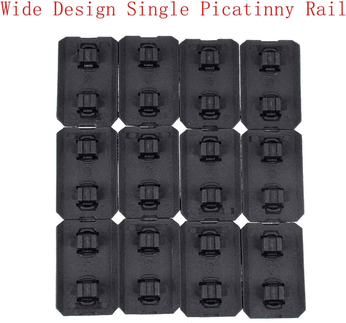 Picatinny Rail - 12-Pack Polymer M-Rail System - Durable Black Design for Versatile Mounting