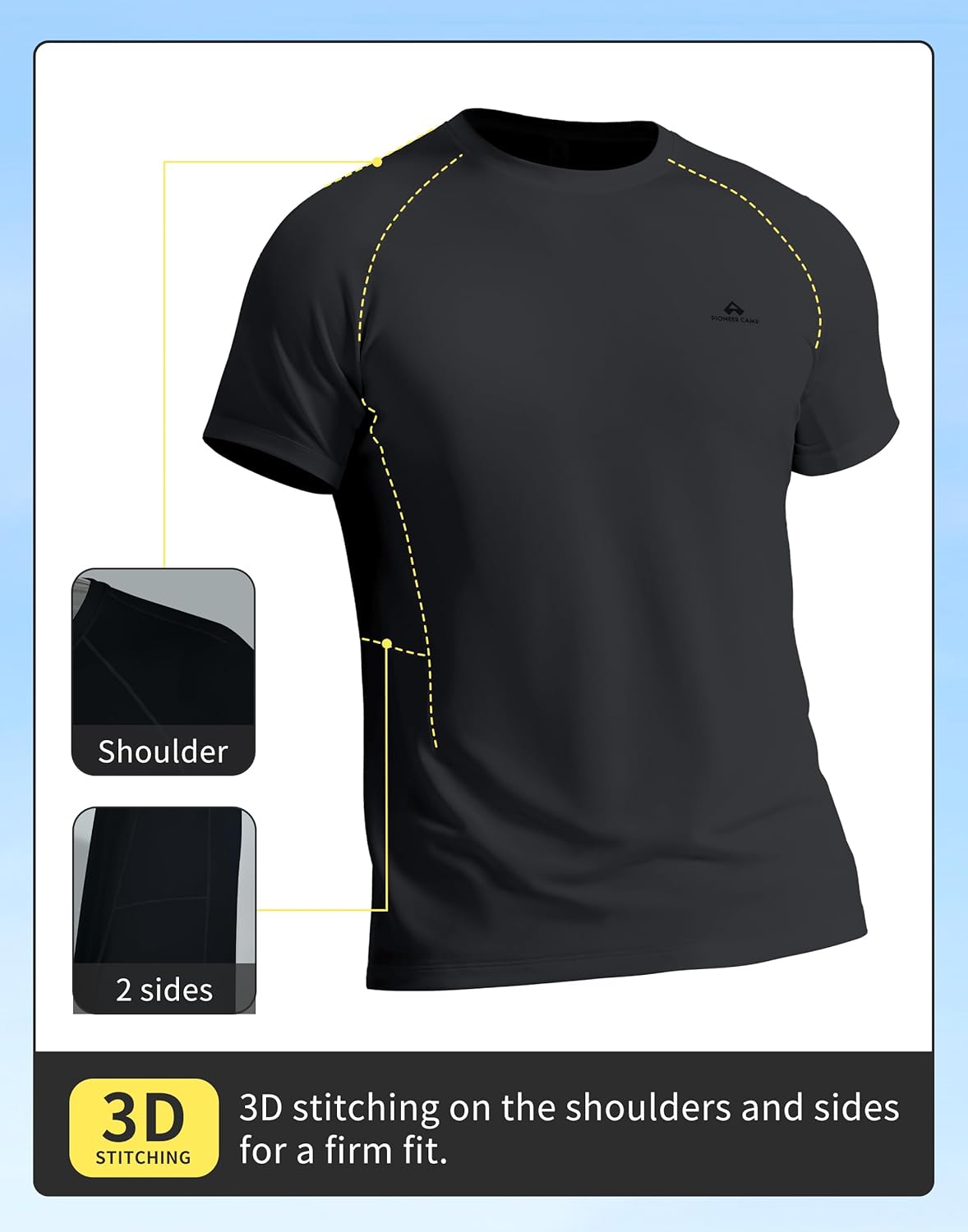 Pioneer Camp Men's Performance Running Shirt - Moisture Wicking & UPF 50+ Short Sleeve Gym Top