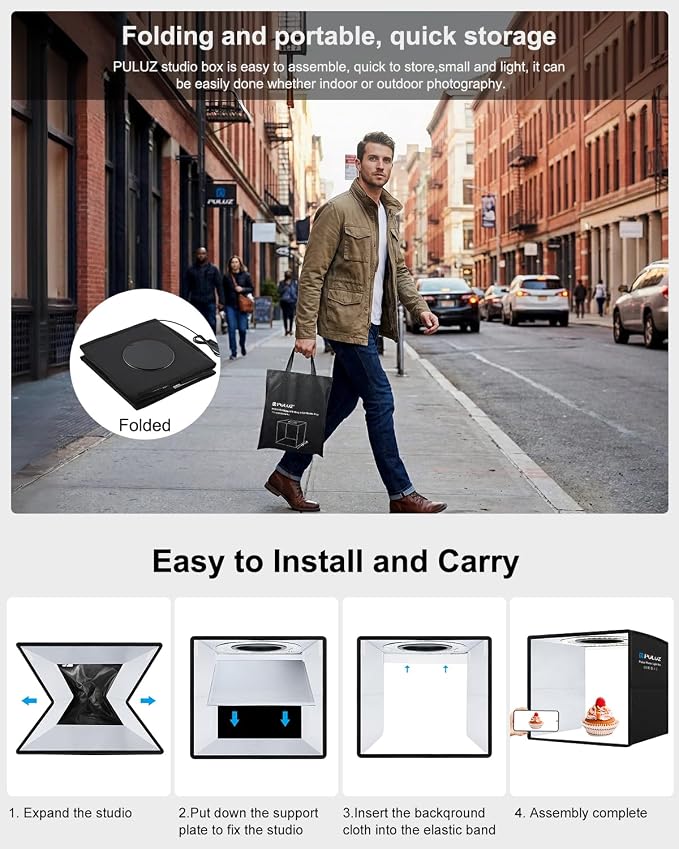 10"x10" Mini Photo Light Box, PULUZ Portable Lightbox