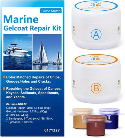 **Skiennix Gel Coat Repair Kit - Premium Marine Fiberglass Epoxy Filler for Chips, Cracks & Holes**