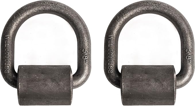 10 Pack Hi Gear 5/8 inch 18000 Lbs Load Capacity Weld-on Flip D-Ring Anchor Flatbed Truck Trailer Ratchet Strap Cargo Tie Down (10)