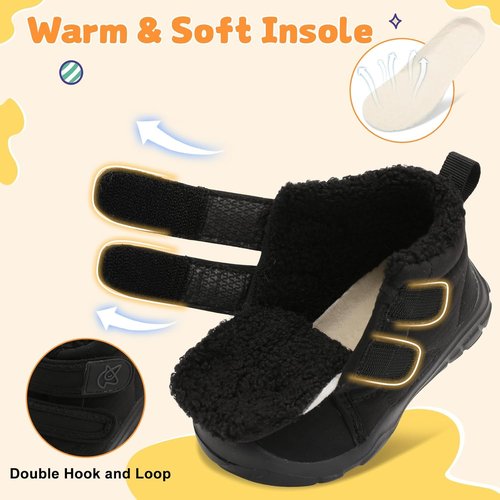 LeIsfIt Toddler Winter Boots - Cozy Plush Lining for Indoor/Outdoor Use | Warm Faux Fur Booties
