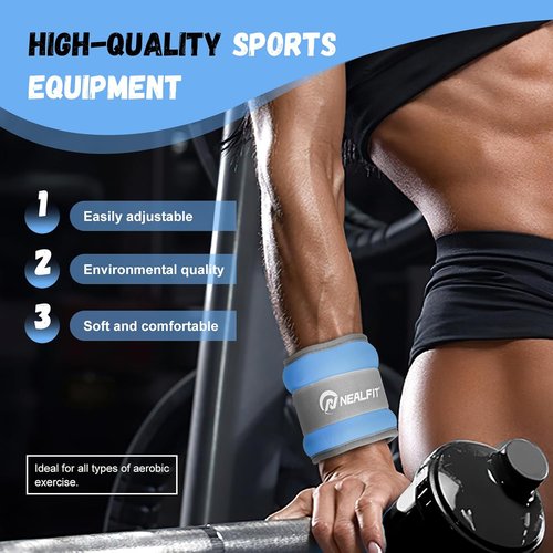 NEALFIT Ankle Weights - Adjustable Leg & Arm Weights for Running, Gymnastics, Fitness | Unisex