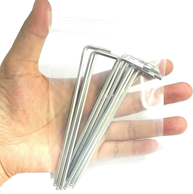 10pcs 1/8 Ball End Allen Wrench sets,1/8" Hex Key Wrench set,allen key Door Key L Shaped hex wrench set with Long Arm.