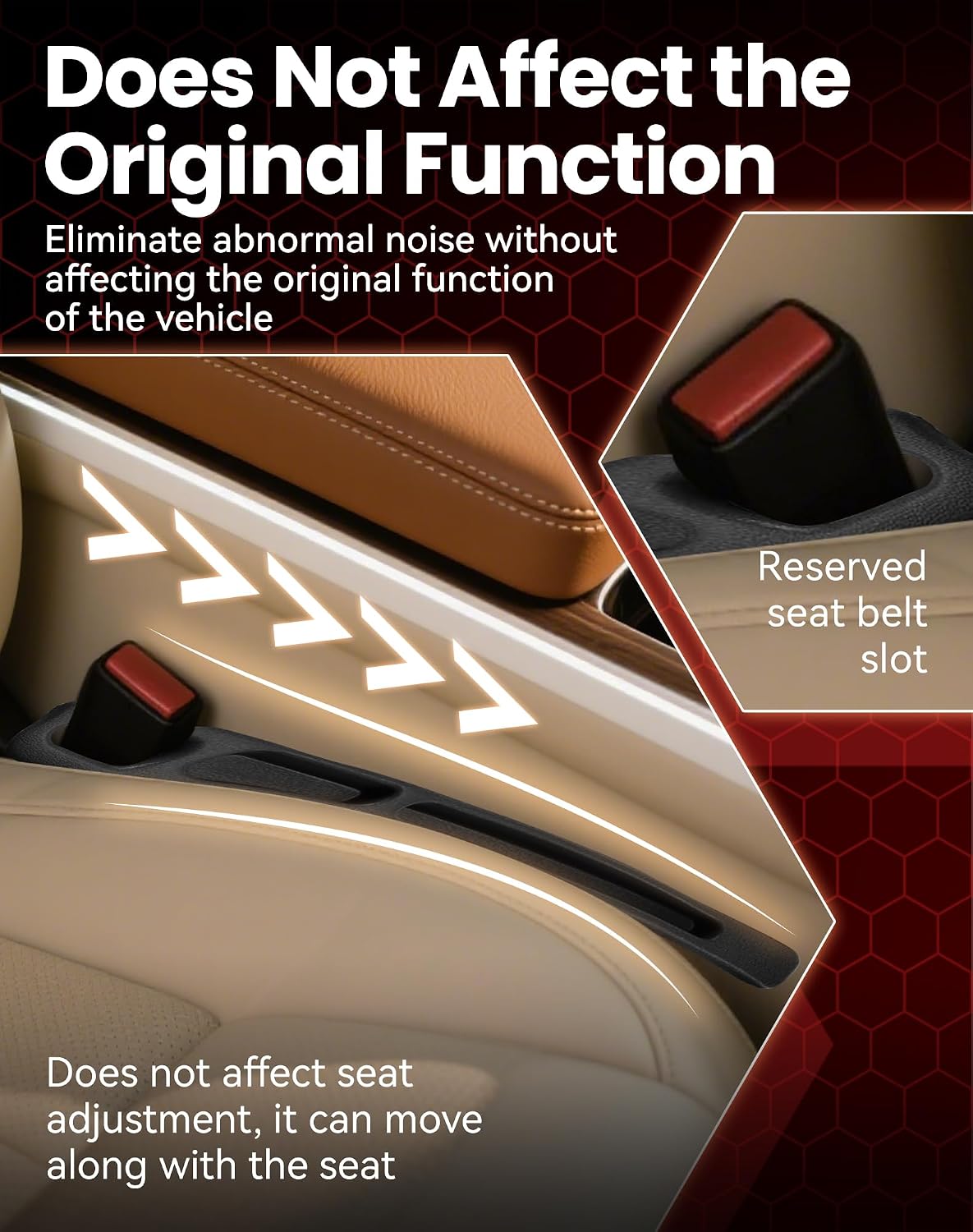 Seat Gap Filler - Stopping Phone Key from Falling, Dual Slot Car Seat Gap Filler Organizer with Seat Belt Holes & Storage Slot, Universal Seat Gap Filler for Car Suv Truck (2 Set Beige)