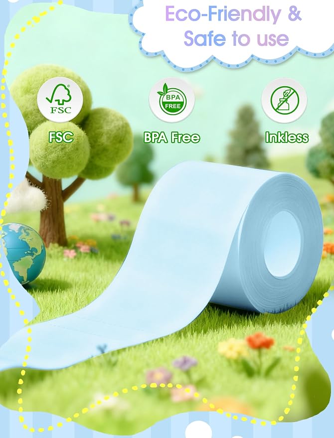12 Rolls Kids Camera Paper Roll Refill, QIIYNTE Thermal Paper