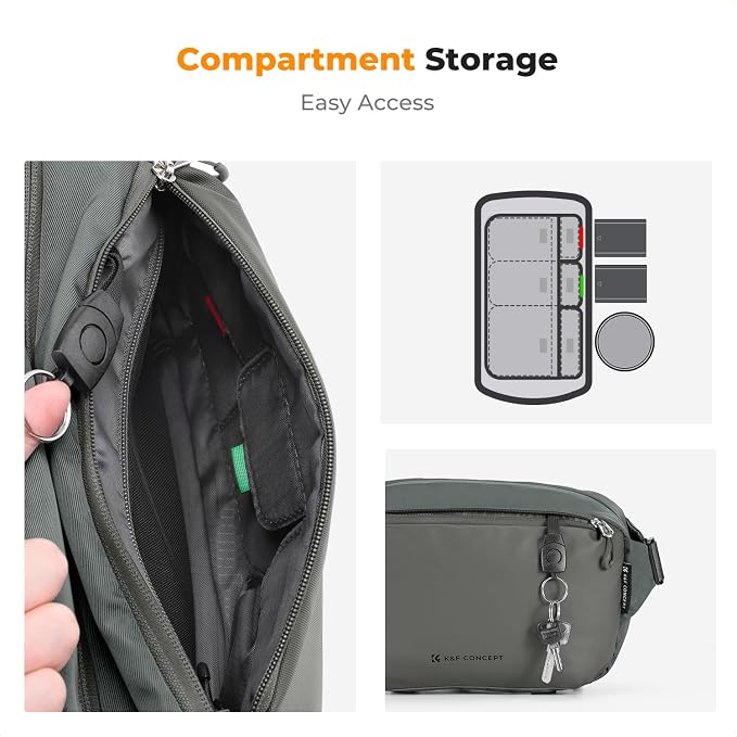 K&F CONCEPT Camera Sling Bag Crossbody Bag Waterproof Camera Shoulder Backpack