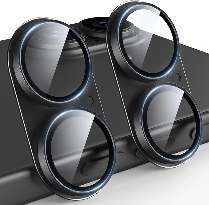 TAURI 2 Pack for iPhone 16/16 Plus Camera Lens Protector, Full Coverage