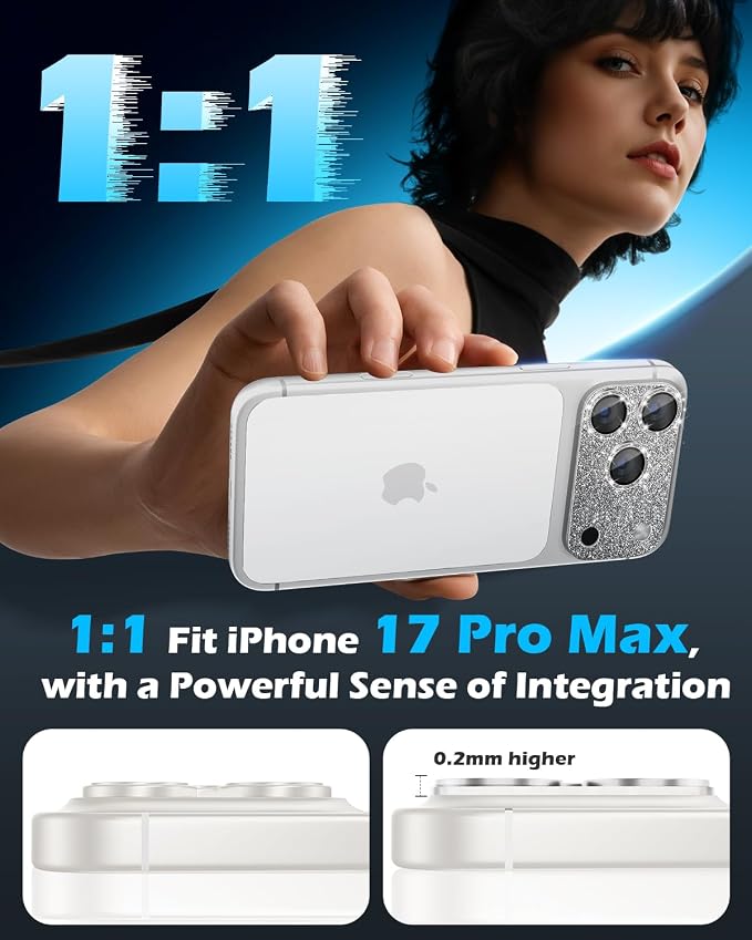 imluckies Compatible with iPhone 17 Pro Max Camera Lens Protector Bling