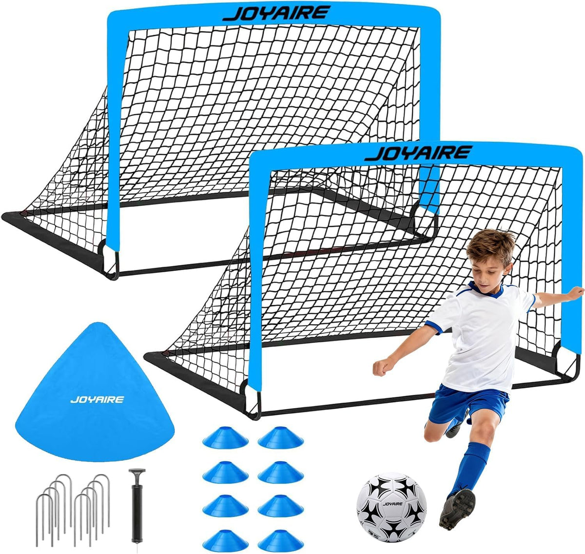Pro-Grade Kids Soccer Goal - Tear-Resistant 5-Layer Net & Durable 10mm Poles | Portable 4x3ft/6x4ft/7x5ft Set