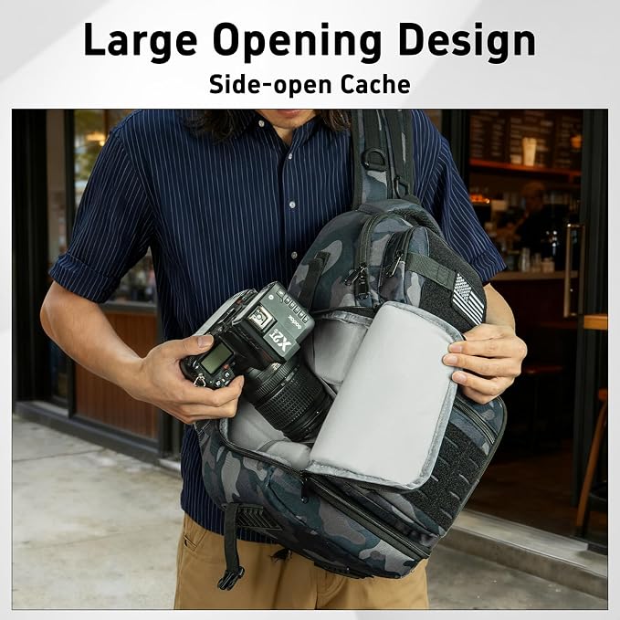 TORIBIO Camera Sling Bag, DSLR/SLR/Mirrorless Camera Bag