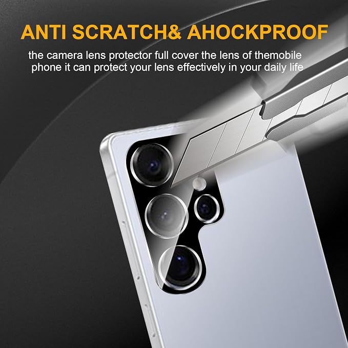 3 Pack Camera Lens Protector for Samsung Galaxy S25 Ultra, Tempered Glass
