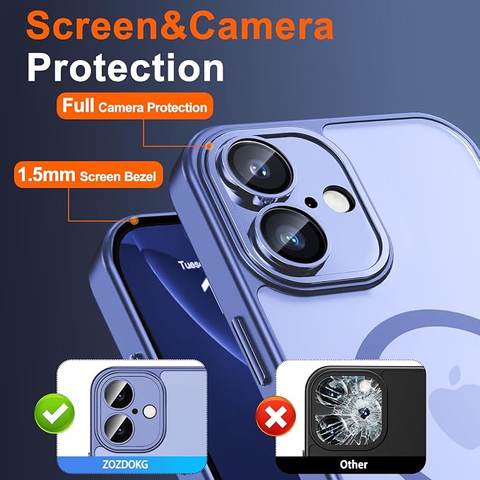 for iPhone 16 Plus Case with Privacy Screen Protector and Camera Protection
