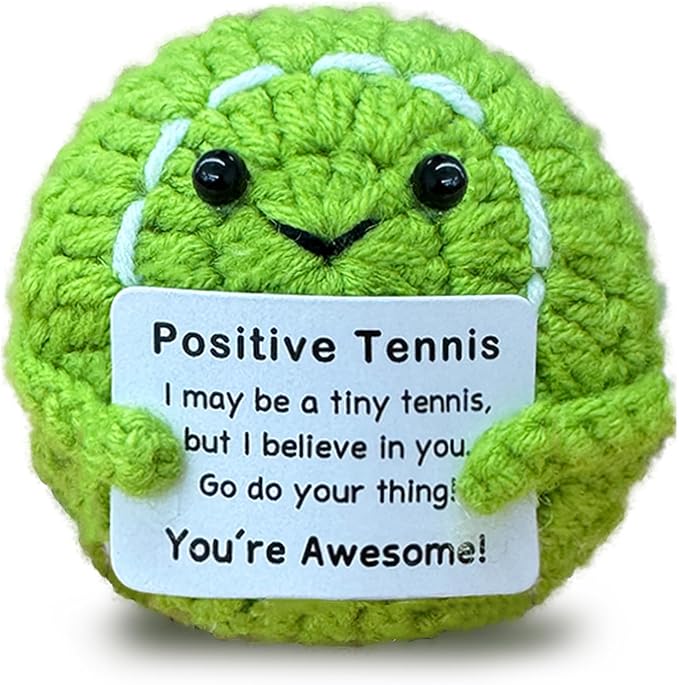 Funny Crochet Mini Tennis Ball Gifts for Tennis Lovers,Birthday Gifts for Men Women tenni Players Emotional Support Crochet