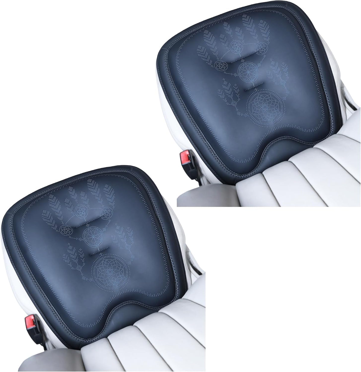 Comfort Dreamcatcher Car Seat Cushion Non-Slip - Relaxing, Optimal Support & Posture for Long Drive (Front Seats (All Black))